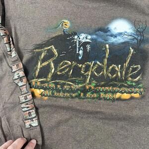 VTG Harley Davidson Long Sleeve Shirt Men Large Heather Brown Headless Horseman